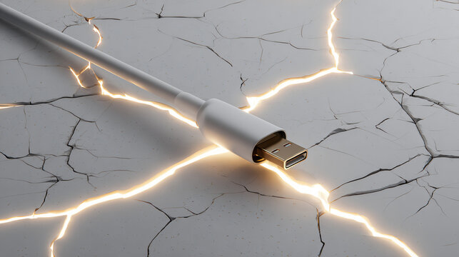 Charging cable with electric lightning effect
