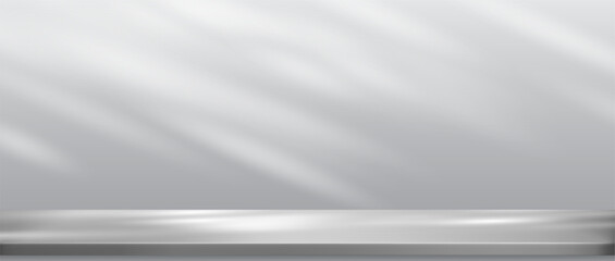 Realistic Grey background,Studio wall with shadow on podium for product display,Empty interior kitchen room with light on 3d beige floor,Backdrop background mockup scene blur sunlight gradient 