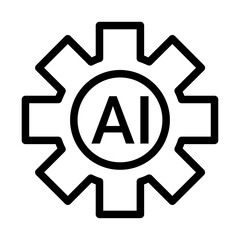 AI Coaching Line Icon of AI Interview Coaching Icon Set