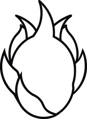 Stylized Dragon Fruit Line Art Illustration