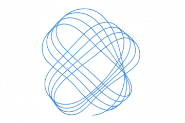 Intertwined blue loops form an abstract design, ideal for digital projects needing a transparent element