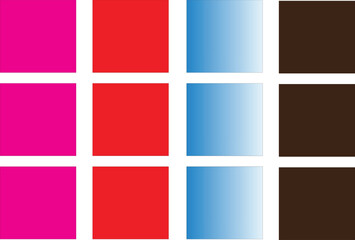 Fototapeta premium Grid of Solid Color and Gradient Squares magenta blue gradient