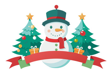 christmas tree with snowman