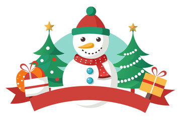 christmas card with snowman