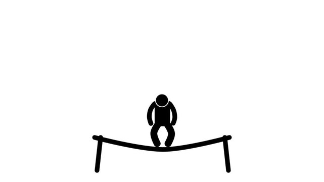  stick figure jumping on trampoline animation