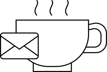 coffee cup icon and message icon with white background