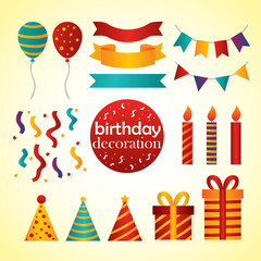 Pack of birthday decorations