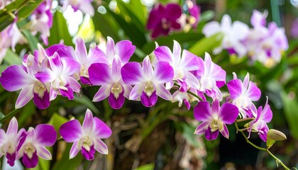 Close-up of vibrant orchids