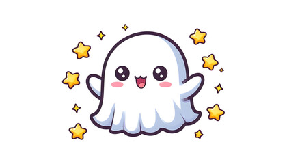 Charming Kawaii Ghost Mascot