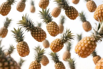 Pine cones on a branch with natural fruits and berries in a summer garden
