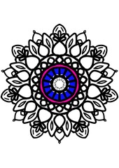 Ornamental round lace mandala floral design illustration