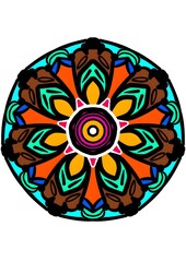 Mandala round floral ornament abstract flower pattern design illustration