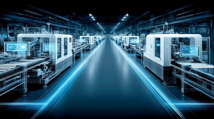 Obraz premium Smart Factory Automation | Industry 4.0 | Manufacturing Tech