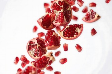 Pomegranate fruit on a white background