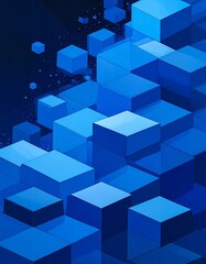 Obraz premium Abstract blue cubes