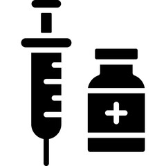 vaccine icon illustration design with solid