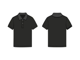 Black Polo Shirt Mockup Front and Back Views for Apparel Design and Presentation