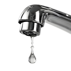 Close-up of a dripping faucet with water droplet against black background