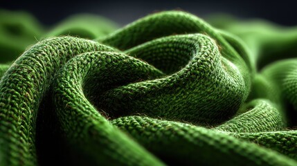 Fototapeta premium Close up of green wool fabric