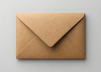 Simple Brown Kraft Envelope on a Neutral Background for Correspondence and Invitations