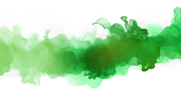 A green and white abstract smoke or fog effect with a gradient of green shades.