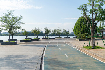 walkway in the modern city