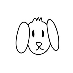 dog head icon line art