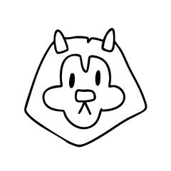 lion icon line art
