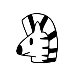 zebra head icon line art