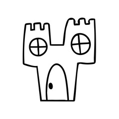 old castle icon line art