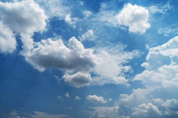 Blue sky with cirrus cloud. It's clearing day and good weather in the morning