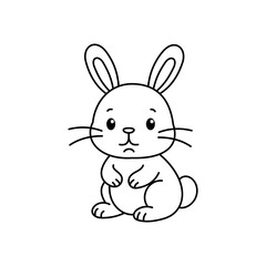 Cute cartoon Rabbit coloring book illustration vector design templates simple and modern concept isolated on white background