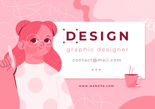 Hand drawn monocolor design card