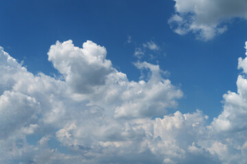 Blue sky with cirrus cloud. It's clearing day and good weather in the morning