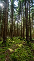 Fototapeta premium Forest Floor Sunlight Path