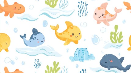 Cute Underwater Creatures Pattern