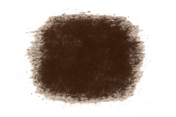 Brown powder forming abstract pattern, transparent background enhancing design overlay with textural visual interest