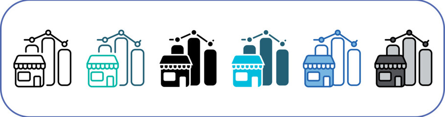 Market Icon Pack Multistyle Editable Stroke