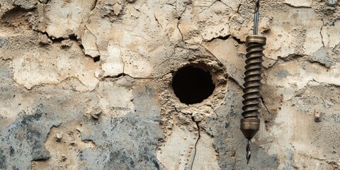Drilling holes in a wall