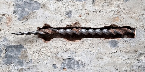 Drilling holes in a wall