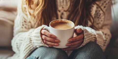 Drinking coffee in the morning