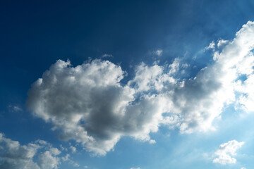 Blue sky with cirrus cloud. It's clearing day and good weather in the morning