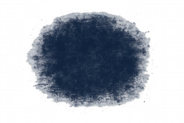 Distressed navy blue circular grunge texture overlaying transparent background, creating vintage worn graphic element