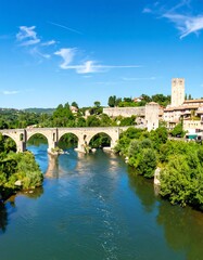 Fototapeta premium French Town Bridge River View (1)
