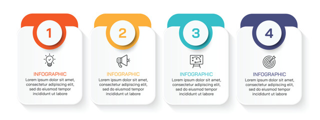 Steps business data visualization timeline process infographic template design with icons