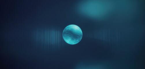 Single glowing cyan orb with subtle background gradients and soft light effects