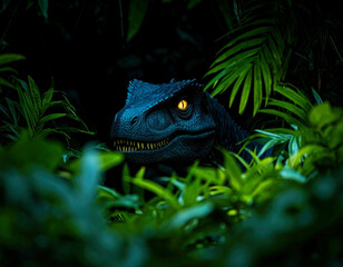 Dinosaur in a fantastic jungle.