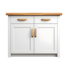 Elegant white cabinet with wooden accents showcases refined interior design element