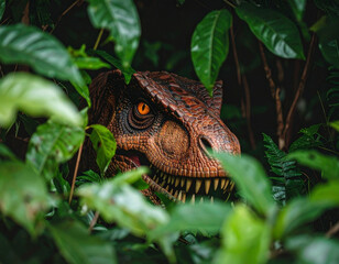 Dinosaur in a fantastic jungle.