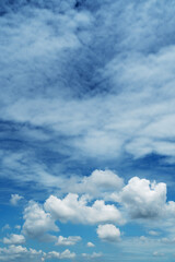 Blue sky with cirrus cloud. It's clearing day and good weather in the morning